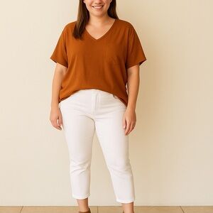 Zenana Outfitters Orange Flutter Sleeve Blouse